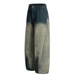 Smoke Rise Ombre Washed Faded Barrel Leg Jeans