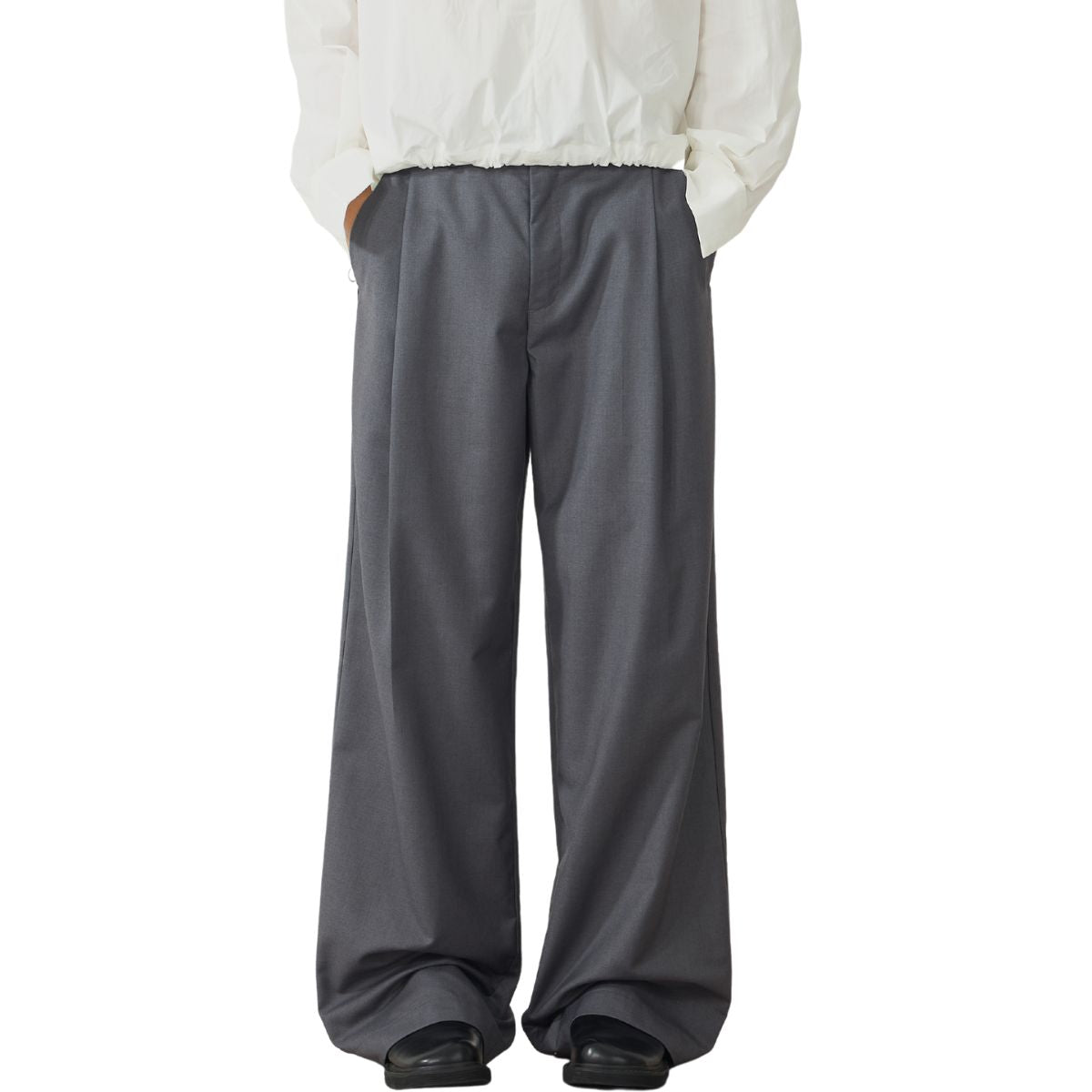 Pleated Wide-Leg Trousers