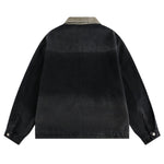 Retro Lace Patchwork Angel Pattern Casual Denim Jacket