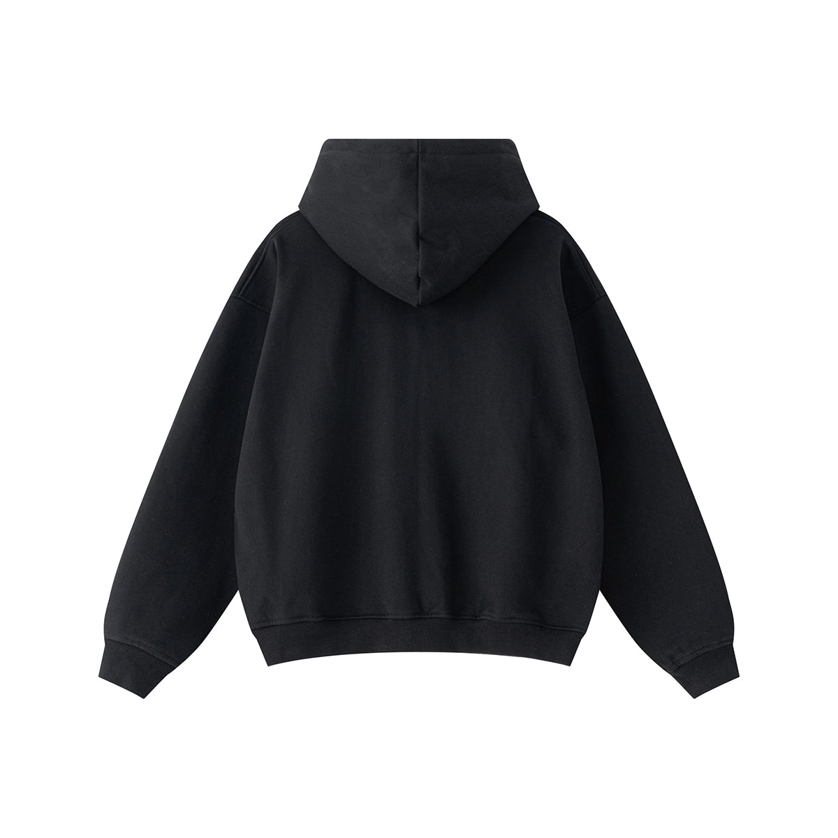 Double-Slider Zipper Solid Color Hoodie