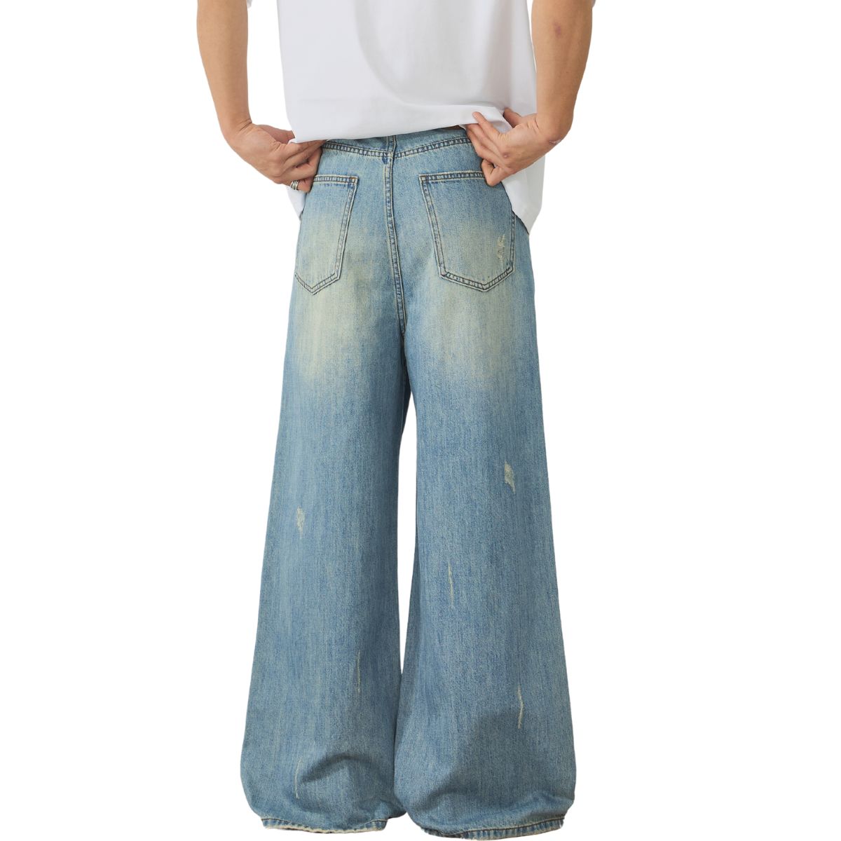 Oversized Faded Ripped Jeans