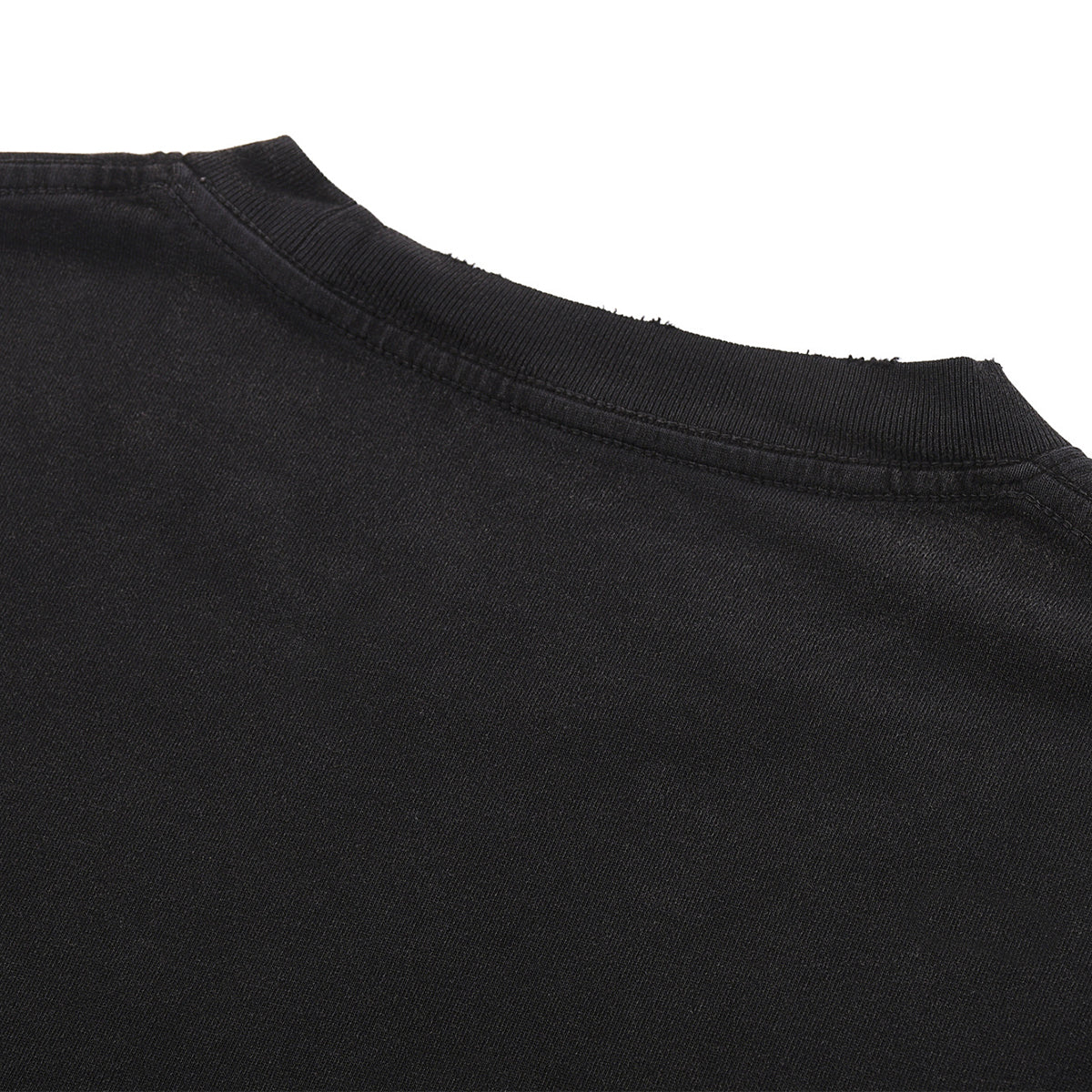 Black Washed Cotton Ripped Boxy Tee