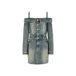 Women's Off-Shoulder Denim Mini Dress