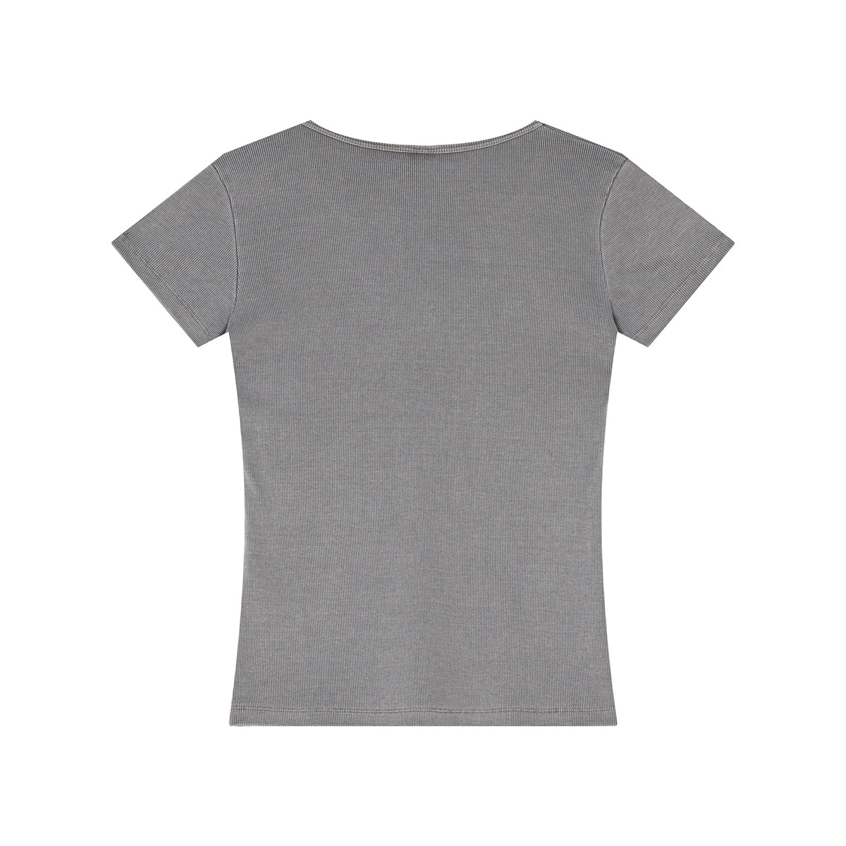 Fitted Rib-Knit V Neck T-Shirt 275gsm