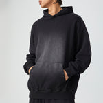 Black Faded Kangaroo Pocket Hoodie