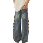Vintage Ripped Barrel-Leg Jeans