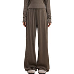 Women's Relaxed Straight Leg Ribbed Trousers