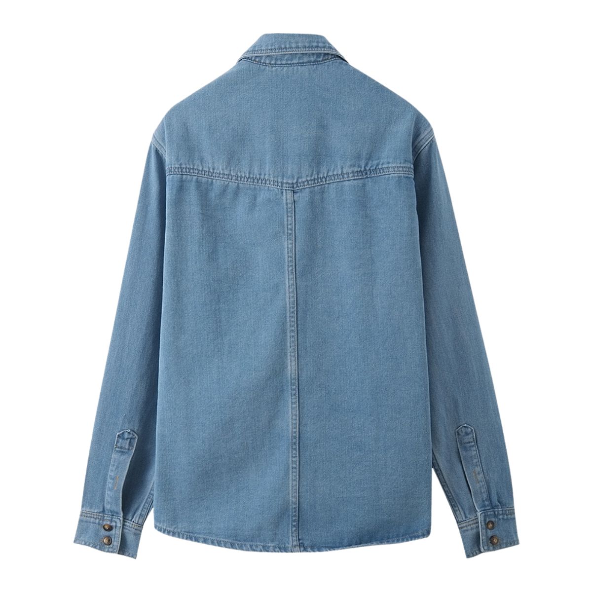 Women's Long-sleeved Casual Denim Straight Shirt