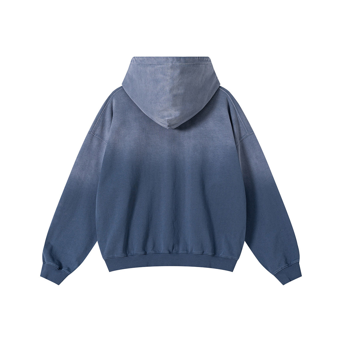 Relaxed Overdyed Ombre Faded Cotton Hoodie