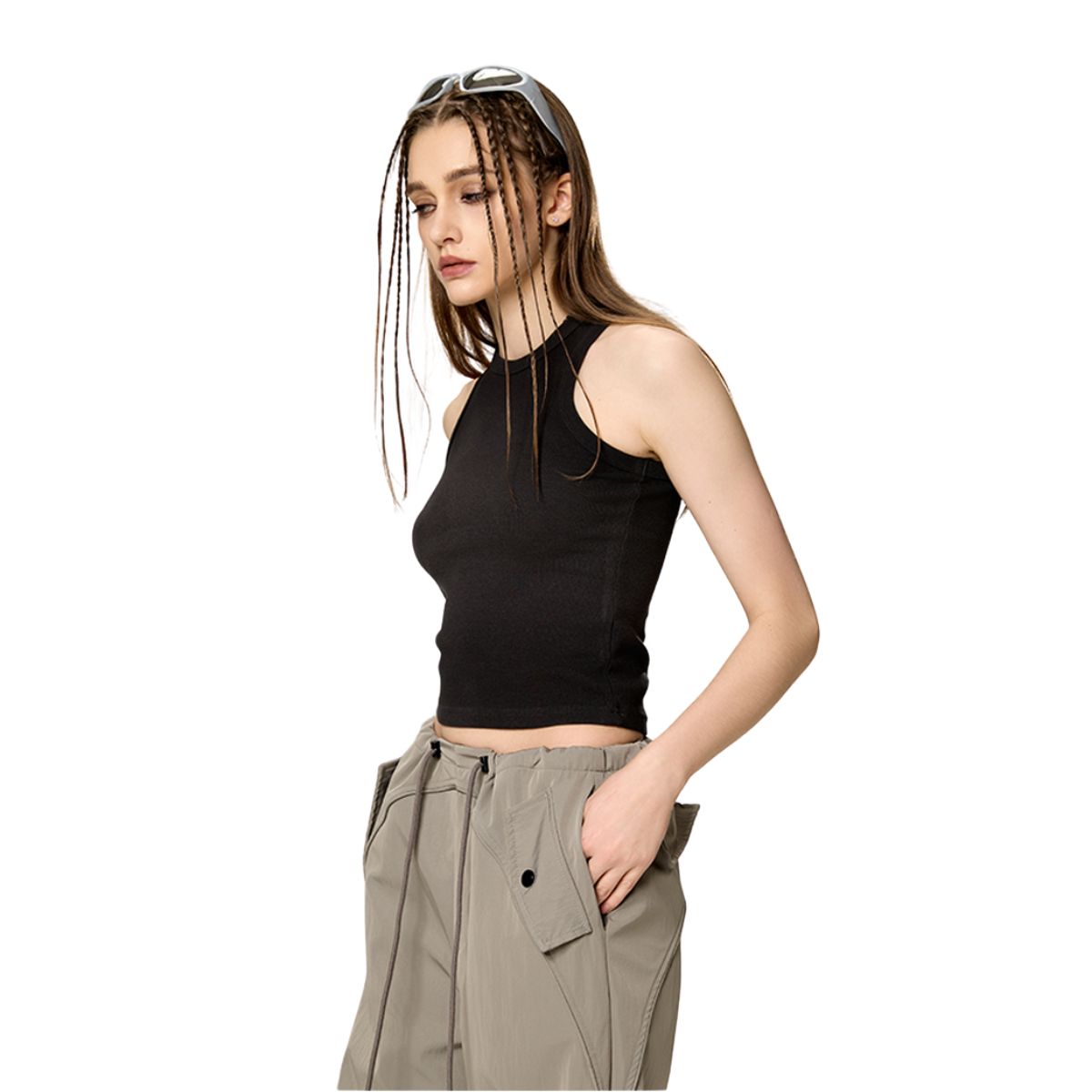 Women's Slim Fit Crop Muscle Tank 260gsm