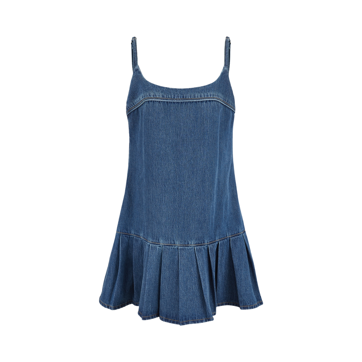Pleated Hem Spaghetti Strap A-Line Dress