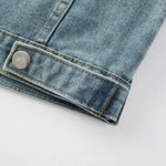 Colorful Buttoned Denim Trucker Jacket