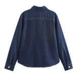 Women's Simple Denim Shirt Casual Long Sleeve Shirt Jacket