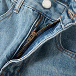 Gradient Faded Distressed Denim Shorts