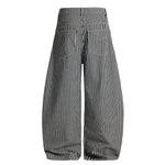 High Waisted Striped Wide Leg Casual Pants