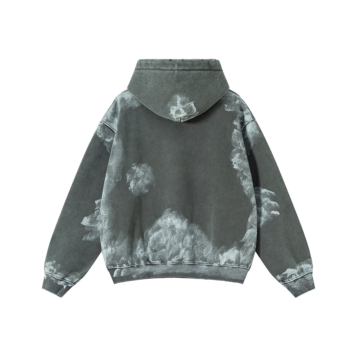Distressed Edge Painted Graphic Washed Hoodie