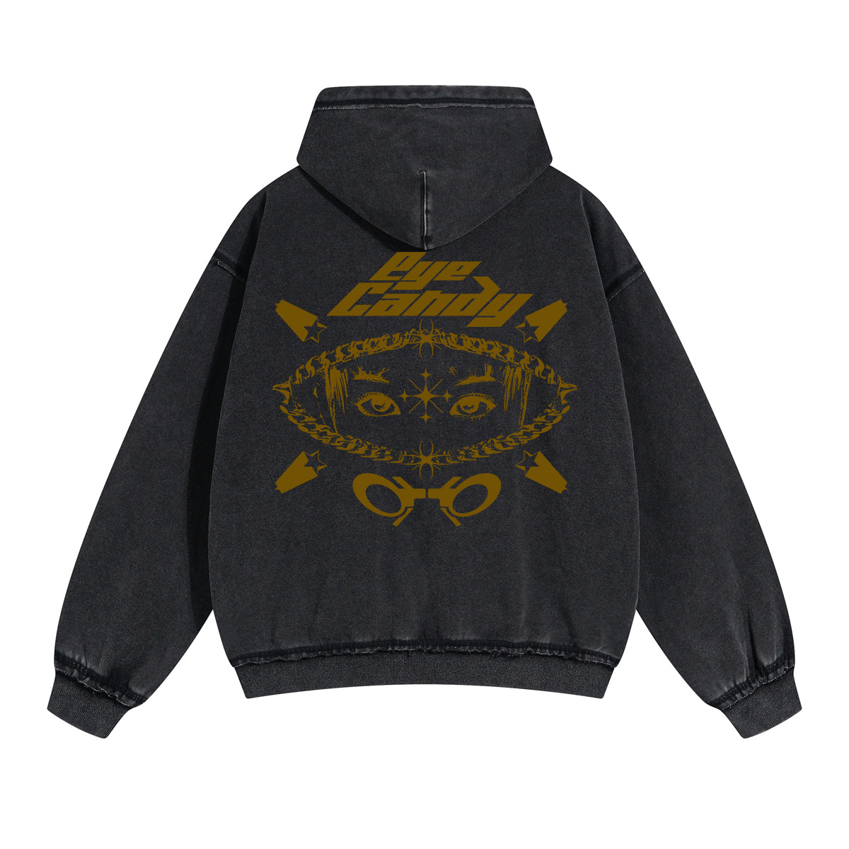 Eye Candy Y2K Graphic Double Slider Zip Hoodie-INNBLAC Fashion Apparel