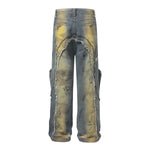 Smoke Rise Y2K Baggy Ripped Cargo Jeans