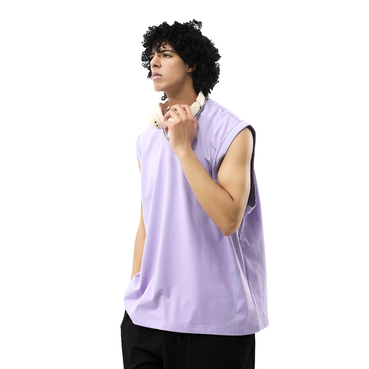 Loose Fit Contrast Muscle Tank 260gsm