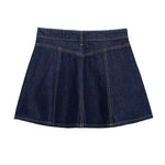 Indigo Denim Mini Flounce Skirt