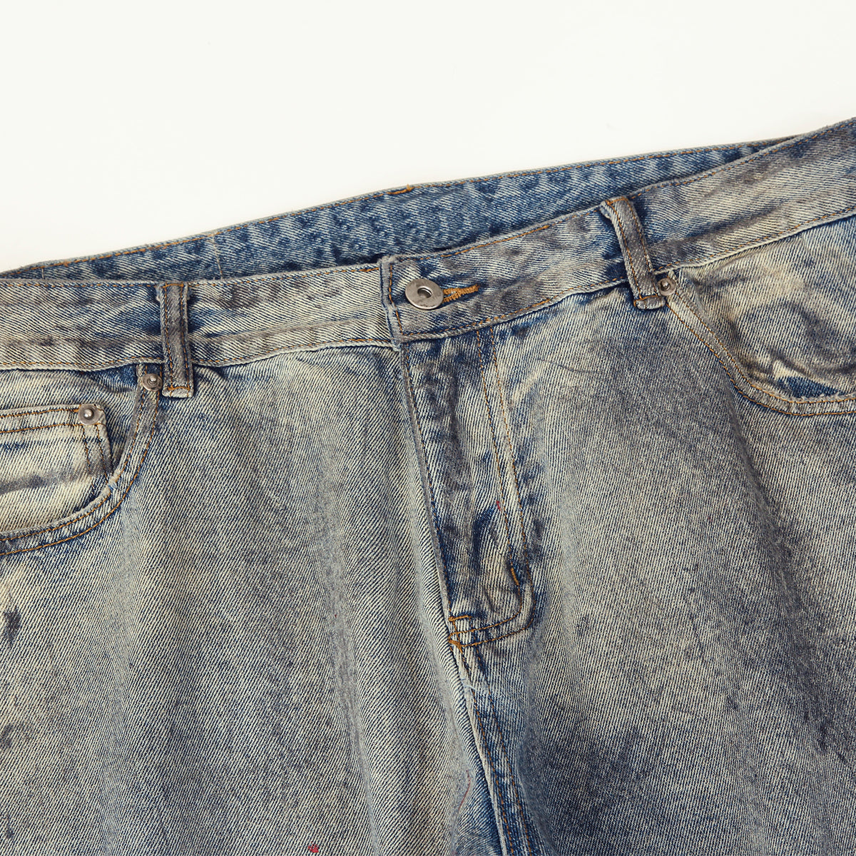 Vintage Distressed Ripped Relaxed-Straight Jeans