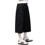 Black Selvedge Denim Cropped Pants