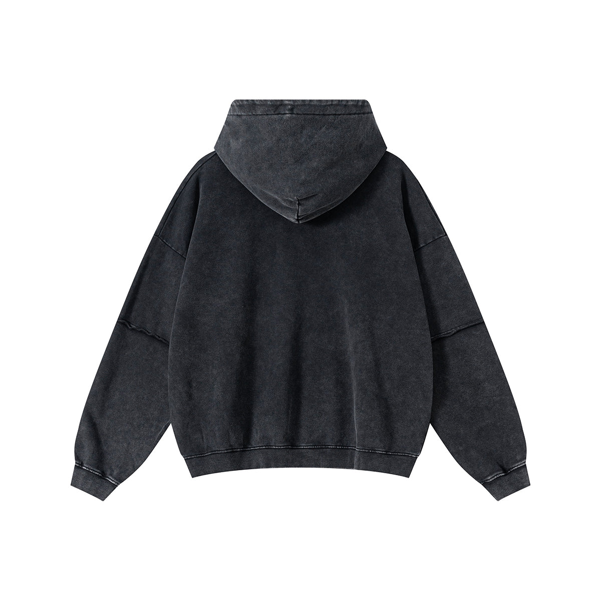 Two-Layer Sleeve Acid Washed Cotton Hoodie