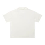 Retro Boxy Wool Blend Seagull Collar Polo Shirt