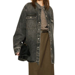 Oversized Washed Denim Shacket