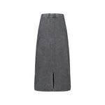 Stone Wash A-Line Maxi Skirt