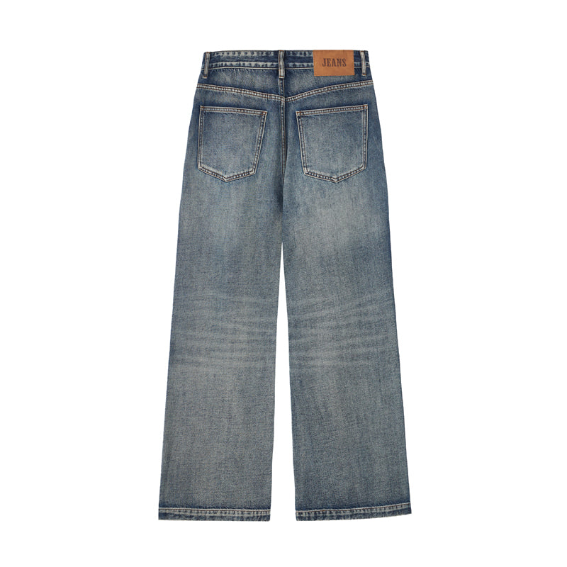 Men's Wide-Leg Pleated Jeans