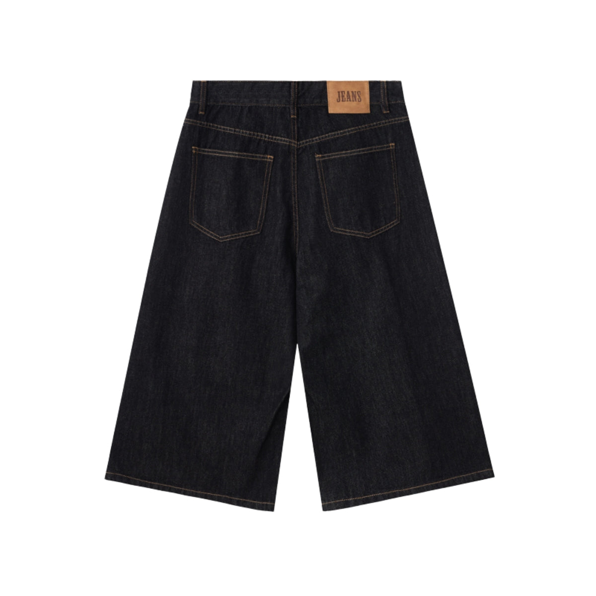 Raw Loose Straight-Leg Bermuda Washed Denim Shorts