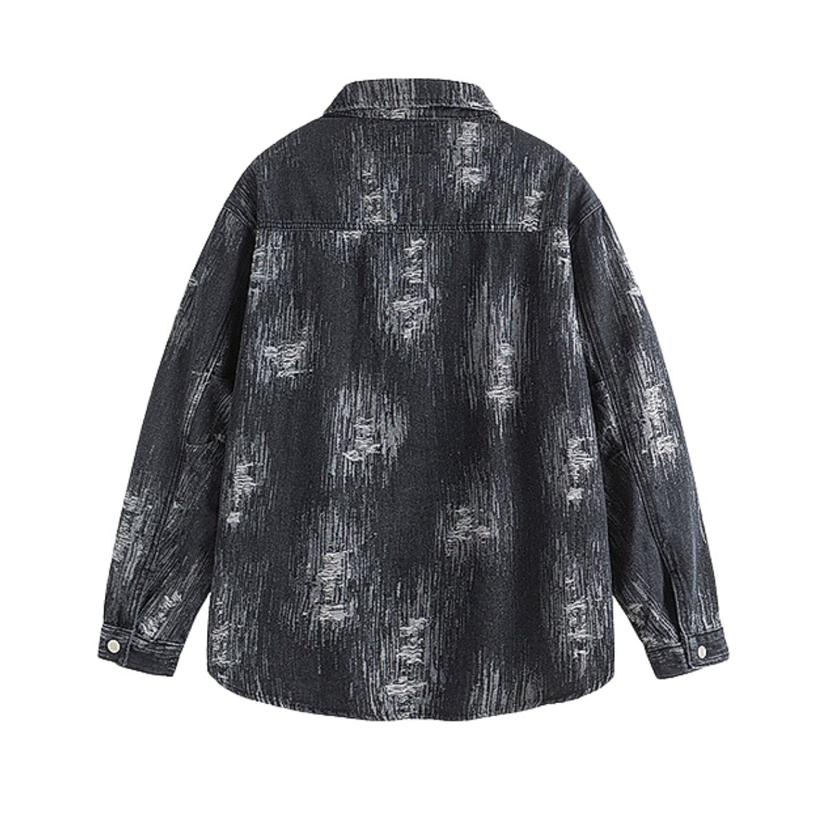 American Vintage Irregular Wear Pattern Design Washed Denim Jacket