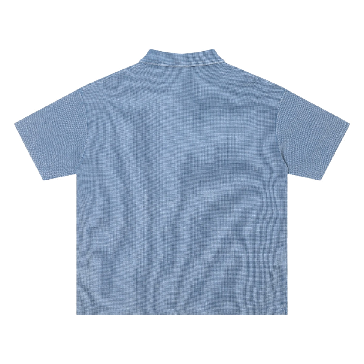 Retro Distressed Waffle Vintage Wash Polo T-Shirt