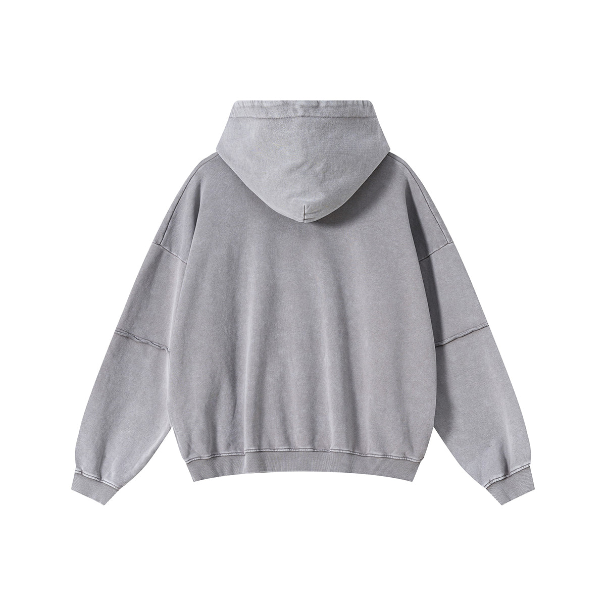 Two-Layer Sleeve Acid Washed Cotton Hoodie