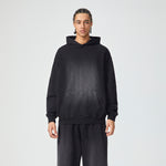 Black Faded Kangaroo Pocket Hoodie