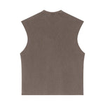 Sleeveless Raw Edge Reverse Tee 275gsm