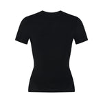 Women's Black Slim-Fit Stretch Crew Neck ShortSleeve Tee