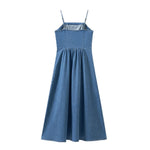 Spaghetti Strap Denim Midi Dress