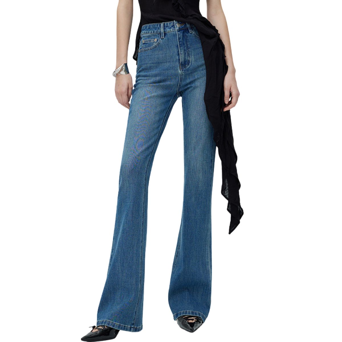 Risen Women's High-Rise Stretch Flare Jeans
