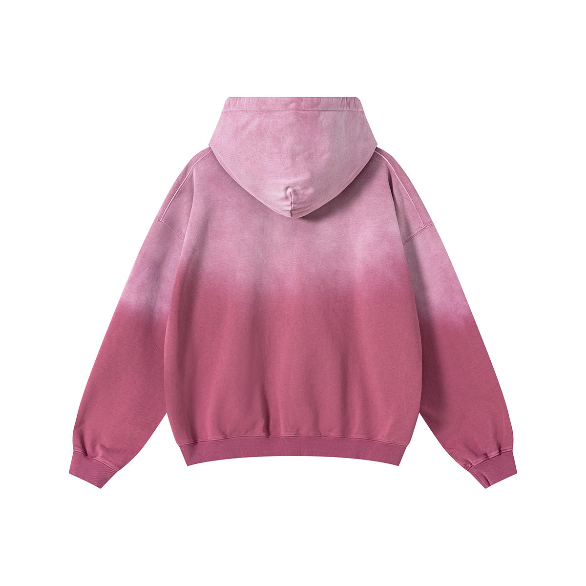 Relaxed Overdyed Ombre Faded Cotton Hoodie
