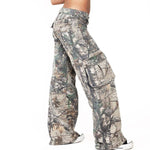 Camouflage Low-Rise Cargo Denim Pants