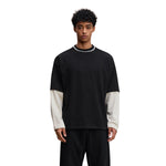 Velour Mock Layered Raglan Sleeve Top