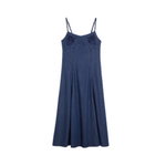 Embroidered Bodice A-Line Denim Midi Sundress
