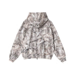 Double-Slider Zipper Branch Camouflage Fleece Hoodie