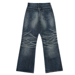 Blue Washed Baggy Cat Whisker Jeans