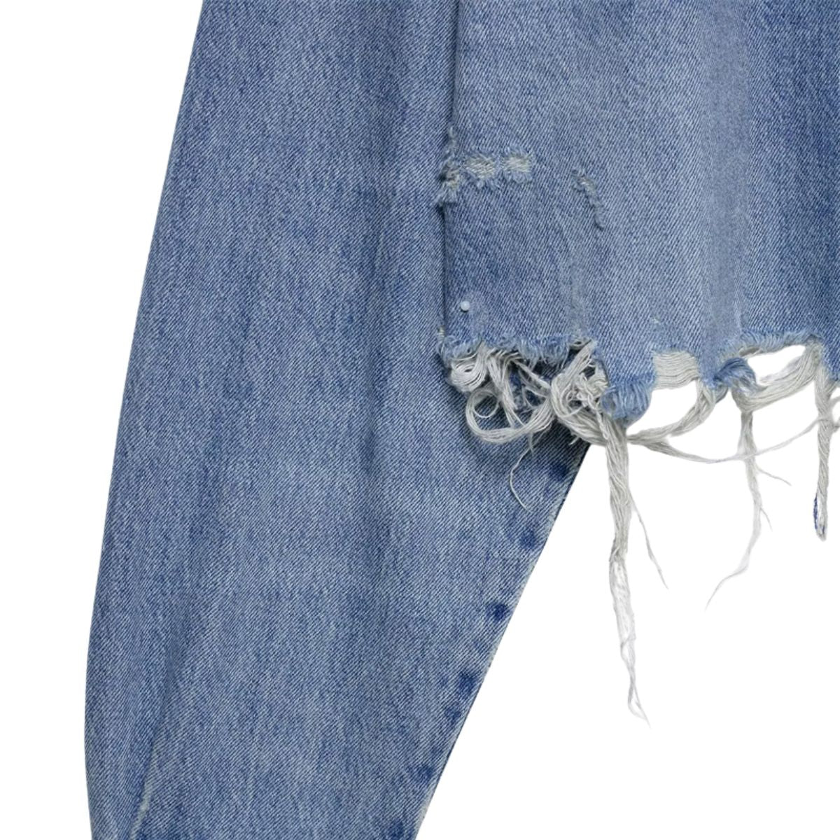 Raw Hem Cropped Ripped Denim Jacket