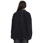 Loose Fit Denim Button-Front Jacket