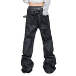 Vintage Smoke Wash Relaxed Flare Denim Jeans