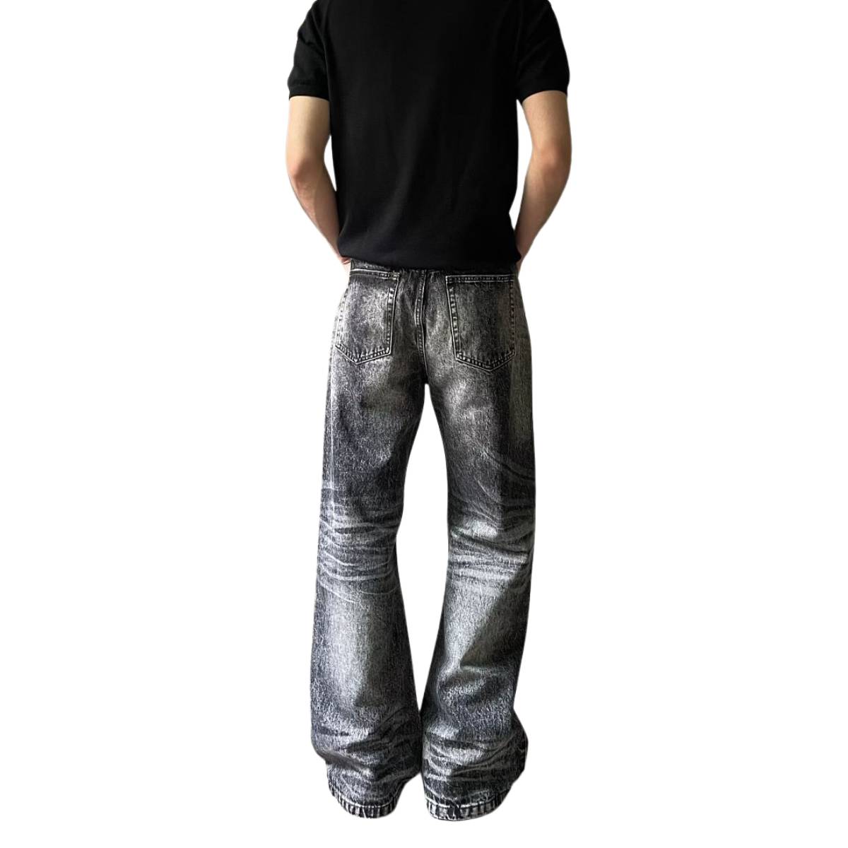 Vintage Washed Straight-Leg Denim Jeans